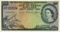 p12c from British Caribbean Territories: 100 Dollars from 1957